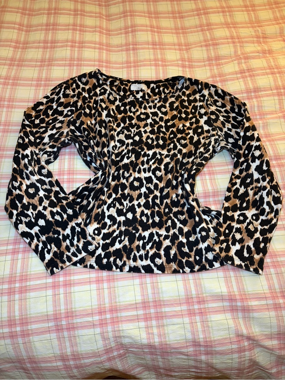 Pima Cotton Charter Club Leopard Print Long Sleeve